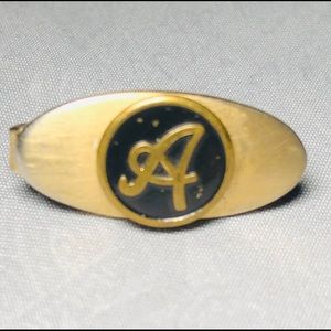 Tie Clip Gold & Black “A”